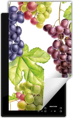 Produktbild von DarHaus Herdabdeckplatte 1 teilig 30x52 cm Anti Rutsch Matte Aufrollbar, Weintrauben