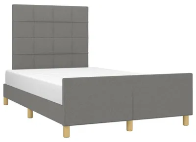 Produktbild von vidaXL Bettgestell ohne Matratze Dunkelgrau 120x190 cm Stoff