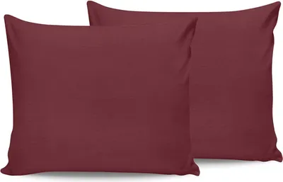 Produktbild von L'Essentiel Linge de Maison, Maroon, Kastanienbraun, Kissenbezug-Set (2 Stück), 100 % BAUMWOLLE RANFORCE, 50 x 70 cm