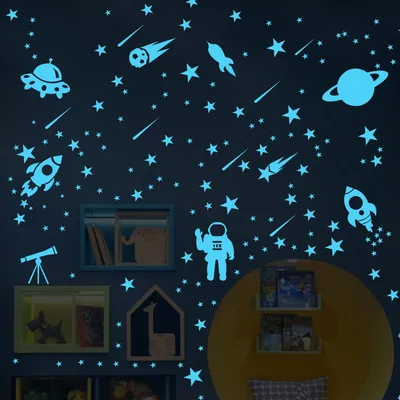 Produktbild von Leuchtende Sterne für die Decke, 103 Stück leuchtende Sterne für Kinderzimmer