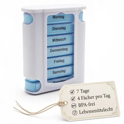 Produktbild von BigDean Tablettenbox 7 Tage Pillendose