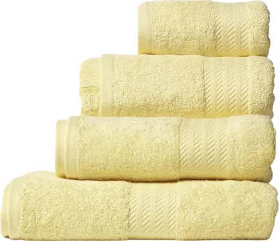 Obrázek produktu pro HOMESCAPES sada 4 žínek 30x30 cm z egyptské bavlny 500 g/m² - žlutá