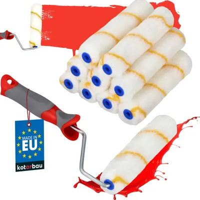 Zdjęcie produktu dla KOTARBAU® Zestaw 10 walków malarskich zólta nic 160 mm z gumowym uchwytem Walek malarski Pedzel Pedzel Pedzel Pedzel Pedzel Pedzel Pedzel do prac malarskich i renowacyjnych