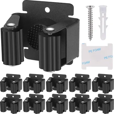 Image de Hejo Set de 10 supports d'ustensiles muraux Acier inoxydable pour serpillière Balai Pelle