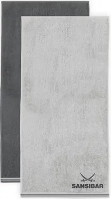 Produktbild von Sansibar Sylt Duschtuch/ Badetuch/ Saunatuch Frottier-Serie "Doubleface“, 80x150 cm, silber/anthrazit