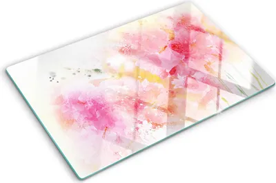Obrázek produktu pro Kryt varné desky – Kryt na indukční desku – Ochranná skleněná deska – 80x52 cm– Skleněné ochranné desky na sporák –Tvrzené sklo –Květiny