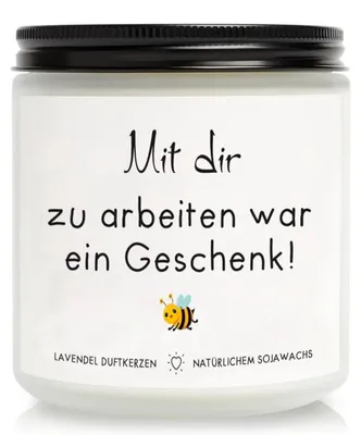 Produktbild von Duftkerze Lavendel Sojawachs Handmade Abschiedsgeschenk Kollegin
