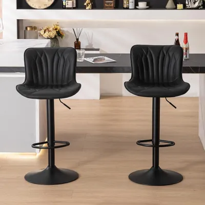 Produktbild von Barkreuhe - Barhocker - Hocker - Küchenstühle - Set mit 2 Barkreuchen - Verstellbar und drehbar