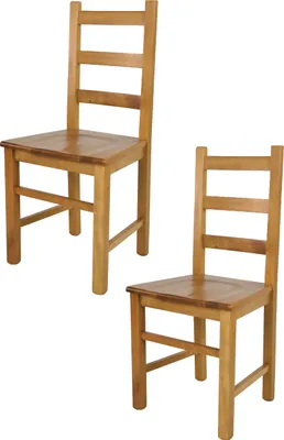 Produktbild von t m c s Tommychairs - 2er Set Stühle RUSTICA für Küche und Esszimmer, robuste Struktur aus Buchenholz, in der Farbe Eichenholz lackiert und Sitzfläche aus Holz