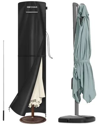 Image de Housse de protection pour parasol, modèle auvent, jusqu'à 4 mètres de diamètre, dimensions 280 x 70/70 cm, en tissu Oxford