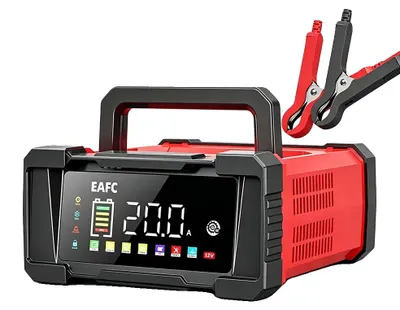 Zdjęcie produktu dla Inteligentna ładowarka do akumulatorów, z kompensacją temperatury, wyświetlacz LCD, 20A