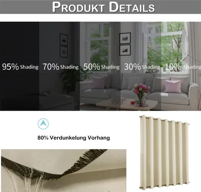 Produktbild von 1 Stück Beige Outdoor Vorhang Wetterfest Wasserdicht Mit ösen Oben Und Unten Verdunkelungsvorhang Outdoorvorhänge Blickdicht Vorhänge Gardinen Für Balkon Terrasse Garten Patio, 254x243cm