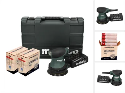 Produktbild von Metabo FSX 200 Intec Exzenterschleifer 240 W 125 mm + 2x Toolbrothers SPIDER Schleifnetz Set + Koffer