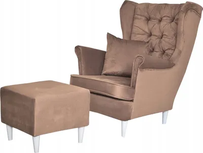 Produktbild von Family Meble Ohrensessel mit Hocker Gaja Relaxsessel Skandinavisch Bequemer Sessel Loungesessel Fernsehsessel Wohnzimmer Schlafzimmer Büro (MONOLI 61)