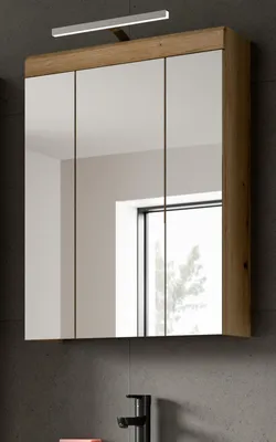 Produktbild von Badezimmer Spiegelschrank "Shawn" in Evoke Eiche Badschrank 3-türig 60 x 79 cm