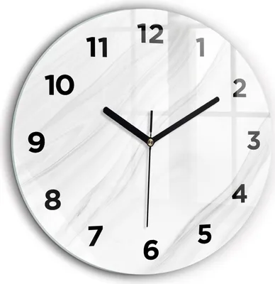 Produktbild von Wallfluent Große Wanduhr – Stilles Quarzuhrwerk - Uhr Dekoration Wohnzimmer Schlafzimmer Küche - Zifferblatt - schwarze Zeiger - 60 cm - Dekorativer Marmor