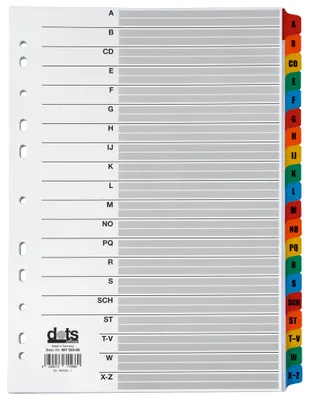 Produktbild von dots Ordnerregister Mylar Vollformat A-Z farbig 20-teilig, 1 Satz