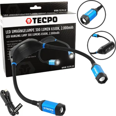 Produktbild von LED Umhängelampe 300 Lumen 6500K, 2.000 mAh