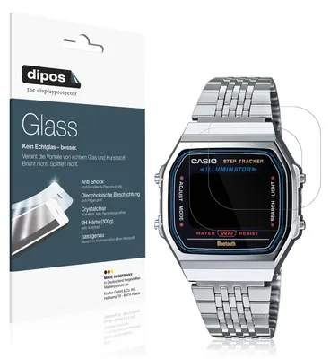 Produktbild von 2x Schutzfolie für Casio Iconic ABL-100WE-1A - Anti-Shock 9H Folie dipos Glass Kunststoffglas