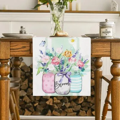 Zdjęcie produktu dla Wodoodporny obrus wielkanocny 33 x 183 cm, len