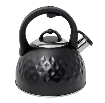 Produktbild von Edelstahl Flötenkessel Teekessel Wasserkessel Wasserkocher Pfeifkessel 2,5L SCHWARZ
