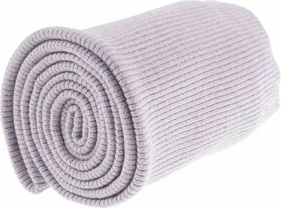 Produktbild von 15x70cm Bündchen Strickbündchen Bündchenstoff 6% Elasthan Bündchenstoff gerippt, Farbe:grauviolett