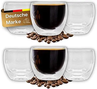 Image de Verres Famanu Latte Macchiato, à double paroi - Lot de 6, capacité de 80 ml