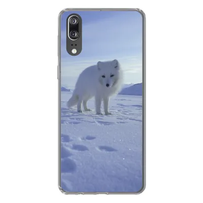 Produktbild von MuchoWow® Handyhülle Schutzhülle Hülle für Huawei P20 Fuchs - Schnee - Berge Silikon Softcase Handy Hülle - Hardcover