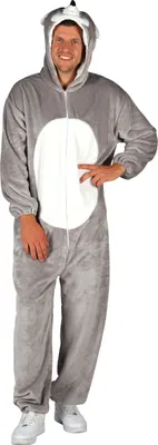 Produktbild von T4049/T4050-M-L grau Maus Kostüm Overall Kinder Damen Herren Gr.M-L Körpergröße ca.165-180 cm