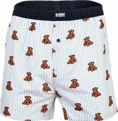 Produktbild von Happy Shorts Herren Webboxershorts - American Style, Baumwolle, gemustert Bear on Stripes L