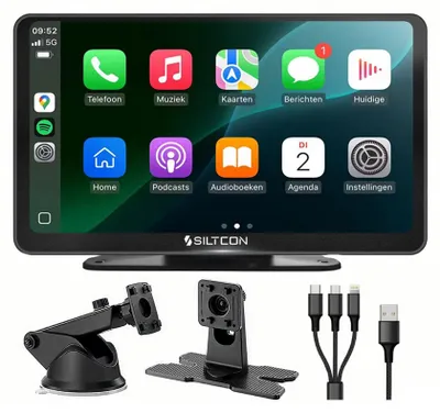 Produktbild von Siltcon® CarPlay Display 7 Zoll – Wireless Apple CarPlay & Android Auto – Navi Auto – IPS Touchscreen – AUX/FM/BT – Universal