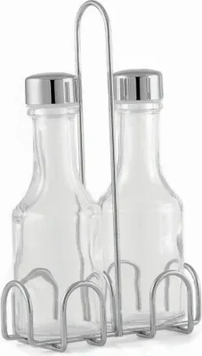 Immagine prodotto di Comas Öl- und Essigspenderset Inox mit Menage, 3-tlg., Ölflasche, Essigflasche, Glas, Kunststoff, 175 ml, 3164