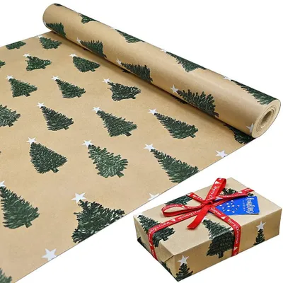 Produktbild von Solidchoice – 100% recyclebares Weihnachtspapier mit Motiv eines grünen Baumes