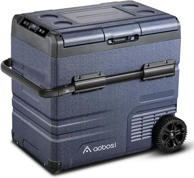 Image de Glacière à compresseur, 55 litres, glacière de voiture avec batterie, application, écran tactile LED, jusqu'à -20 °C, glacière de voiture, 12 V, 230 V, idéale pour le camping, les camions, les bateaux, les camping-cars, etc