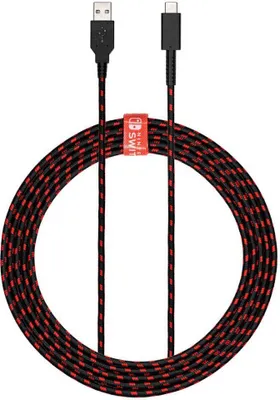 Produktbild von PDP 500-211-EU, 2,4 m, USB A, USB C, Schwarz, Rot
