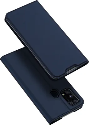Produktbild von DUX DUCIS für Samsung M31 Leder Handyhülle Magnetische Schutzhülle mit Karten Slot blau