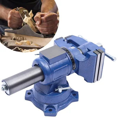 Obrázek produktu pro Svěrka, materiál: litina s vysokou pevností, rozsah čelistí: 100 mm / 3,94 palce, hloubka čelistí: 50 mm / 1,97 palce, úhel otáčení: 360°, rozměry produktu: 35 cm x 20 cm x 10 cm / 13,78 palce x 7,87 palce x 3,94 palce