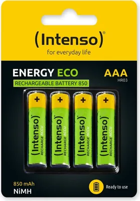 Zdjęcie produktu dla Intenso 7505114, Bateria do ponownego naładowania, AAA, Niklowo-metalowo-wodorkowa (NiMH), 1,2 V, 4 szt., 850 mAh