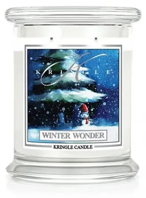Image de Bougie parfumée Kringle Candle, collection "Winter Wonder", taille moyenne, avec deux mèches (411g)