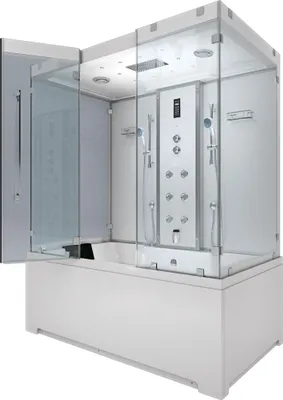 Produktbild von Kombination Badewanne Dusche K80-WS-EH-A-EC-EA Duschtempel 100x180 cm 2K Scheibenversiegelung