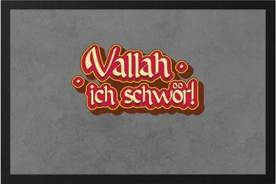 Produktbild von Vallah ich schwör Fußmatte Türkisch Arabisch Lustig Spruch Humor Statement Witz