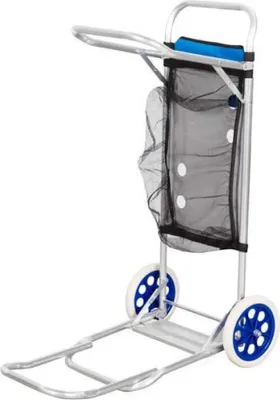 Zdjęcie produktu dla Aktive 62683 Składany wózek plażowy z dużymi kołami 47x75x104 cm srebrny srebrny jeden rozmiar