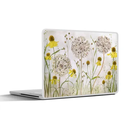 Produktbild von MuchoWow® Laptop Aufkleber Sticker Cover Blumen - Stillleben - Ölfarbe 31x22.5 cm - Laptop-Deko