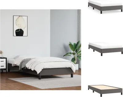 Image de vidaXL Cadre de lit Gris 80x200 cm Similicuir - Lits et cadres de lit