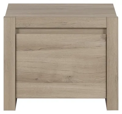 Imagen del producto de Mesitas de noche de aglomerado, con 1 cajón, color blanco, compactas, para dormitorio
