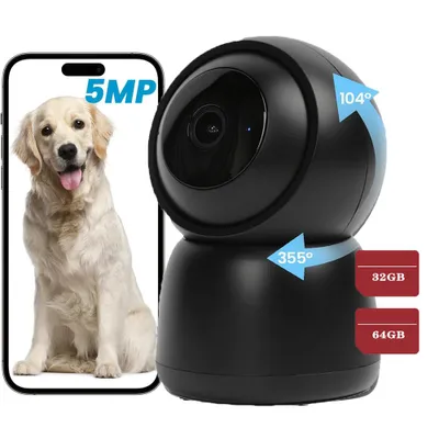 Produktbild von Überwachungskamera Innen 360° Schwenkbar 2.4/5GHz WiFi mit AI Personenerkennung, Auto-Tracking 32&64GB Speicher Karte
