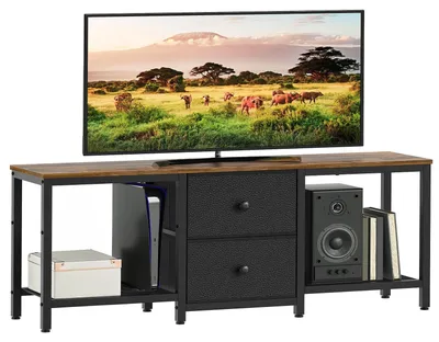 Obrázek produktu pro TV stolek pro televizory do 55 palců, vintage design, hnědá a černá barva