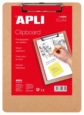 Image de Apli Planchette à pince en bois a4 marron