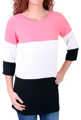 Produktbild von Madonna T-Shirt Damen "QUEENDRESSA" Colorblock Shirt 7/8 Ärmel MF-741145 Coral M