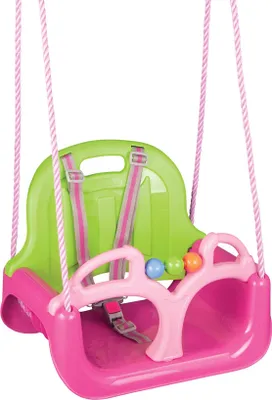 Produktbild von Siva Samba Swing mitwachsende Schaukel rosa/grün 3 in1 Kinderschaukel 12 Monate